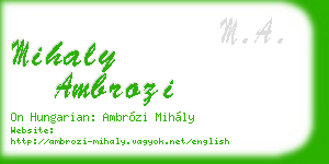 mihaly ambrozi business card