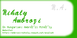 mihaly ambrozi business card